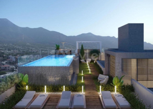 Girne / Çarşı Merkezi 1+0 Blue Palm havuzlu Rezidans